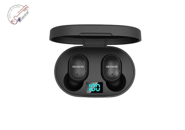 Aiwa AT-X80E Bluetooth Truly Wireless in Ear Earbuds with Mic (Black)