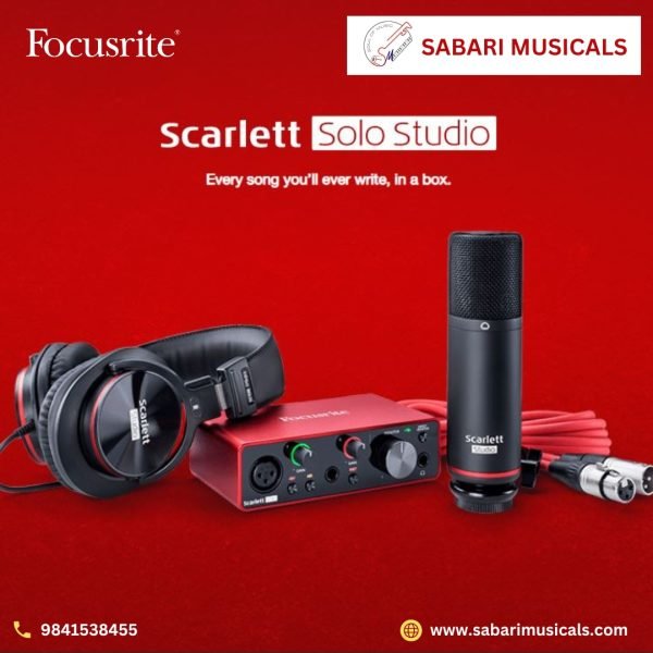 Focusrite Scarlett Solo Studio (3rd Gen) USB Audio Interface and Recording Bundle