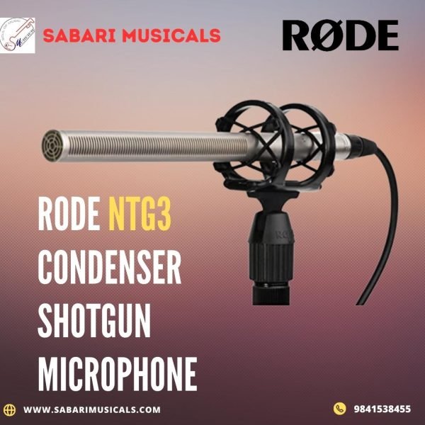 Rode NTG3 Condenser Shotgun Microphone with Storage Cylinder, Silver