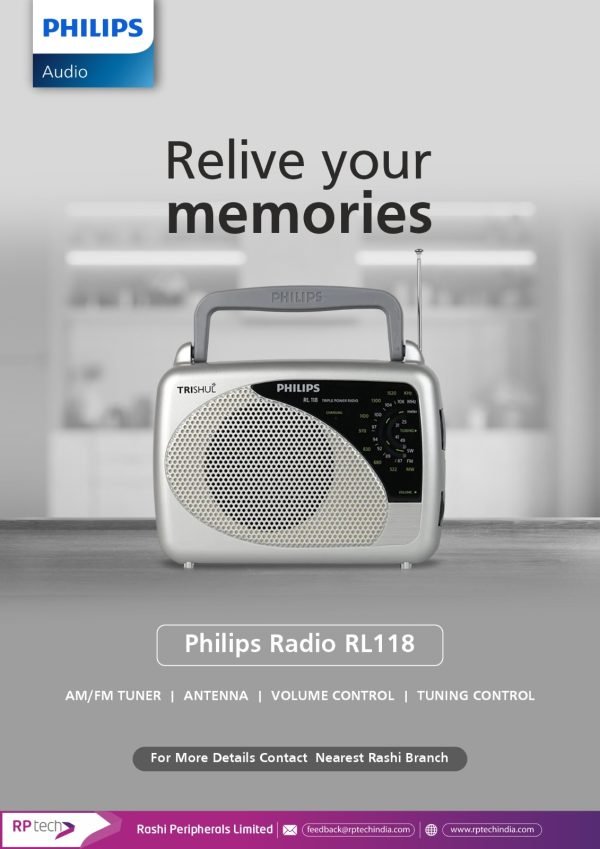 Philips Radio RL118/94 with MW/SW/FM Bands, 200mW RMS soundoutput,3-1 Power Source External Battery:2xR6 (3V DC), Mains: 230V AC/ 50 Hz, Built in Rechargeable Battery