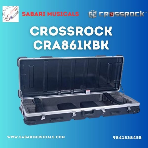 Crossrock CRA861KBK Keyboard Hard Case with TSA Lock and Wheel