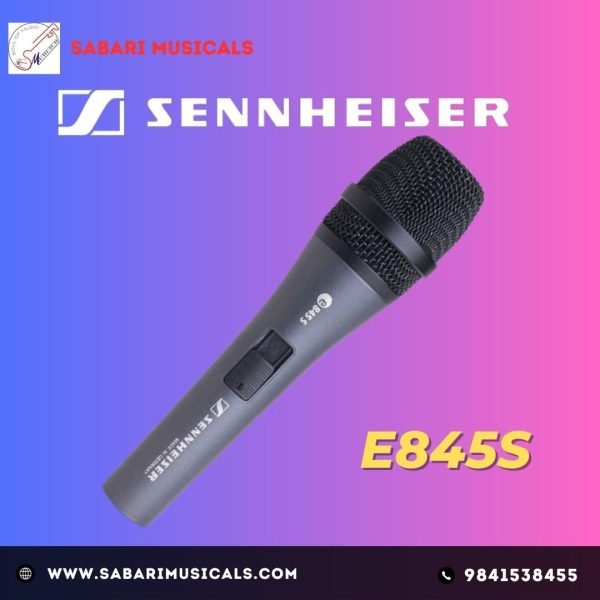Sennheiser e845-S Vocal microphone (with on/off switch) excellent for Live singing & on-stage performers || on stage feedback rejection