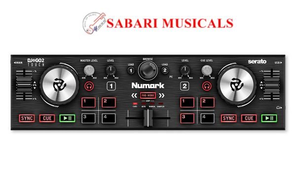 Numark DJ2GO2 Touch Pocket DJ Controller With Capacitive Touch Jog Wheels