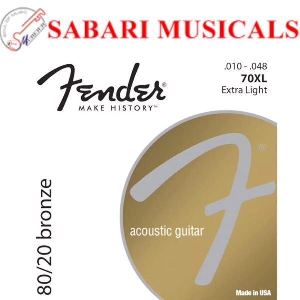 Fender Acoustic Guitar String 80/20 Bronze .010-.048 70XL 730070402