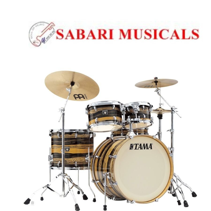 Tama Drum Set Superstar Classic 22" 5pc Drum Shell Set - Natural Ebony Tiger Wrap-CK52KRS-NET - Image 2
