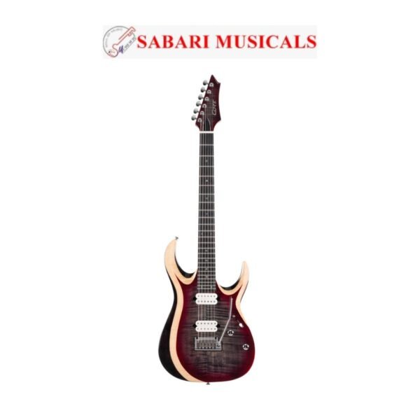 Cort 7 String Solid-Body Electric Guitar, Right, Lava Burst /Polar Ice Burst with Bag - Image 6