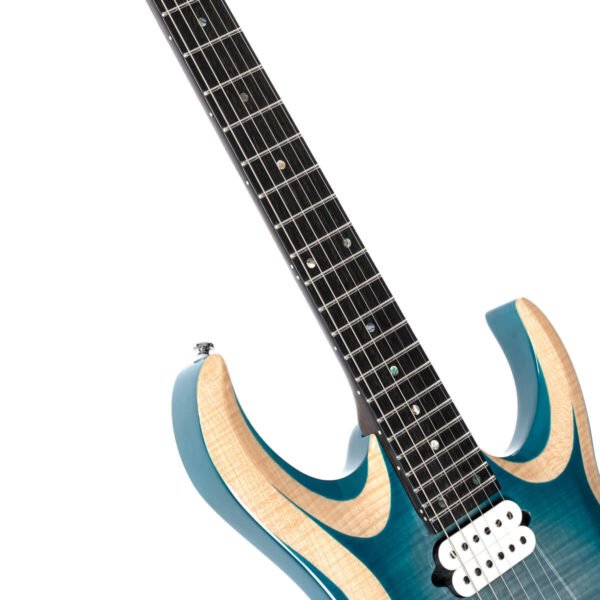 Cort 7 String Solid-Body Electric Guitar, Right, Lava Burst /Polar Ice Burst with Bag - Image 8