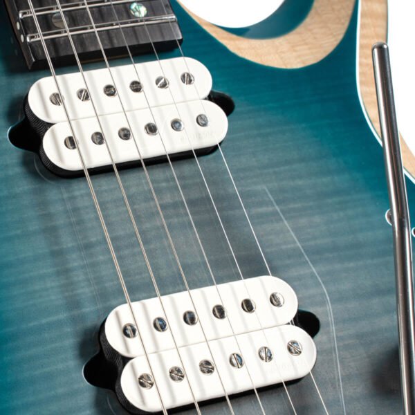 Cort 7 String Solid-Body Electric Guitar, Right, Lava Burst /Polar Ice Burst with Bag - Image 7