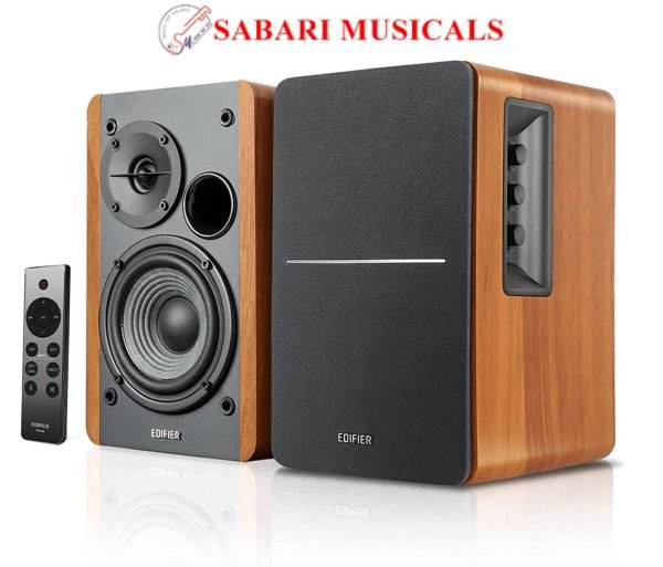 Edifier R1280DBs Active Bluetooth Bookshelf Speakers - Optical Input - 2.0 Wireless Studio Monitor Speaker - 42W RMS with Subwoofer Line Out - Wood Grain