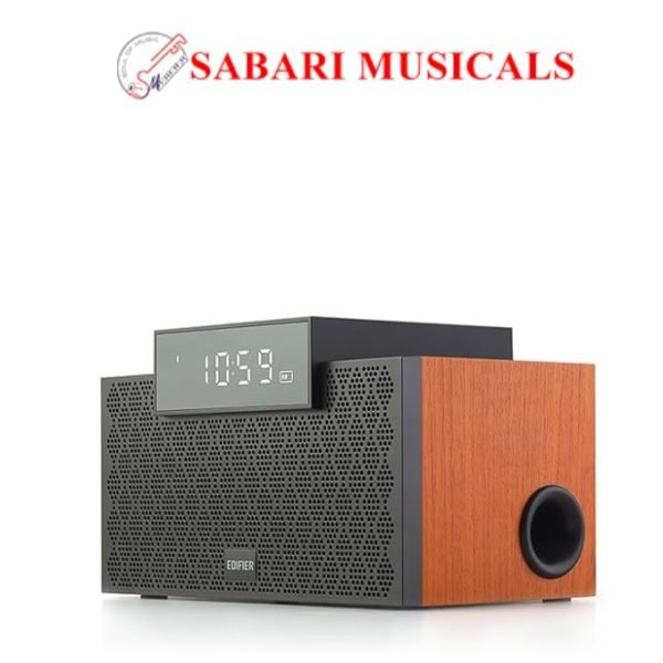 Edifier MP260 Wireless Speaker, Portable Bluetooth 5.0, Multi-Functional, Clock, Alarm, LED Display, USB Memory, TF Card, Brown