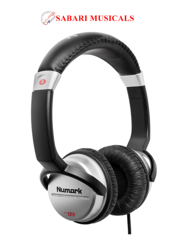 Numark Hf125 Professional Dj Wired On Ear Headphones With Mic With Closed Back Design For Superior Isolation, Black And Silver