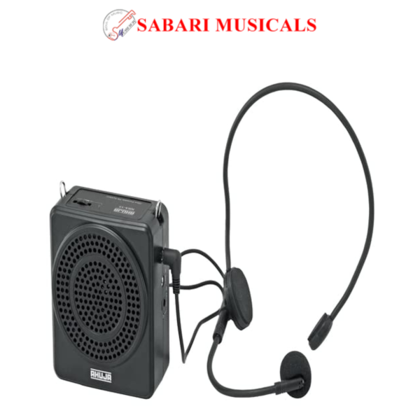 Ahuja NBA-15 Portable Rechargeable Speaker with 1 No Neckband Microphone, Black, 340GMS