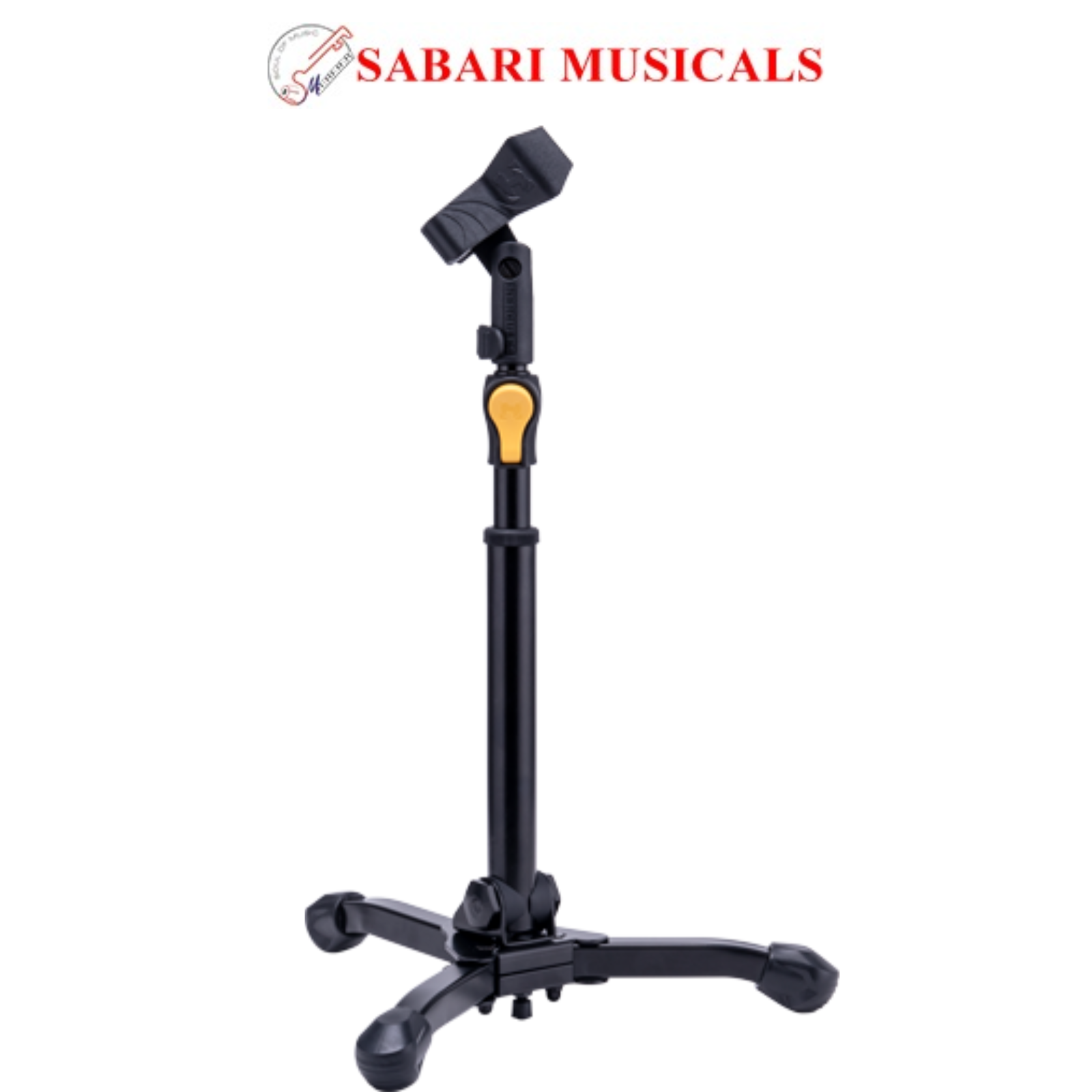 Hercules MS300B PLUS Low Profile Straight Microphone Stand With EZ Mic Clip