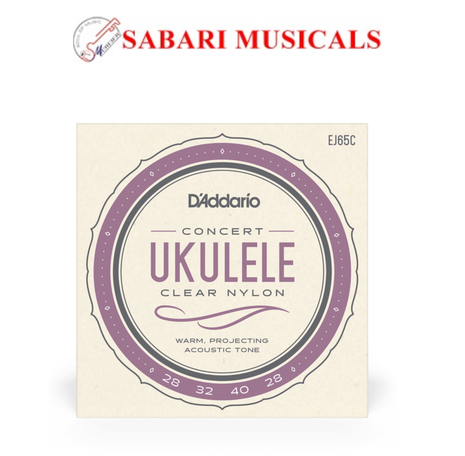 D'Addario, Ukulele Strings, Concert Pro Arte, Nylon -Set EJ65C