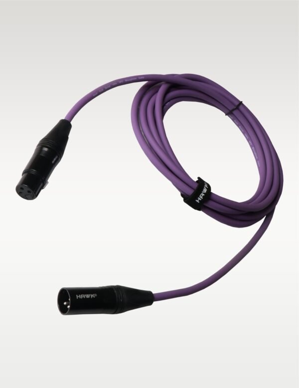 XFG-010PRP Gold Series XLR Male to XLR Female With Cable Tie, 3 Meters Purple, Balanced Cable - Image 6