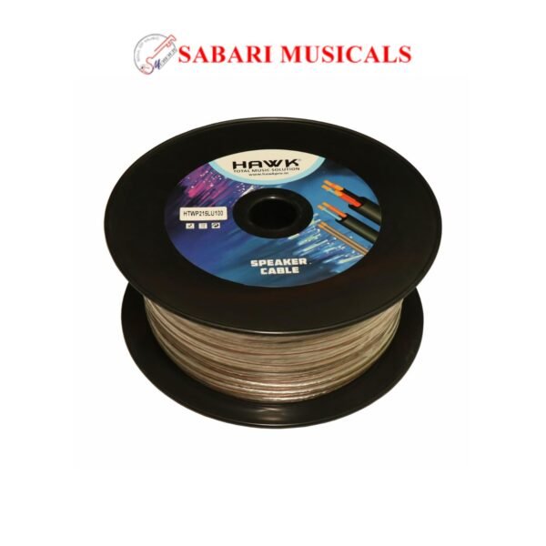awk HTWP215LU100, 1.50 sq mm (AWG 15), 2 core,copper speaker cable with plastic spool, Transparent