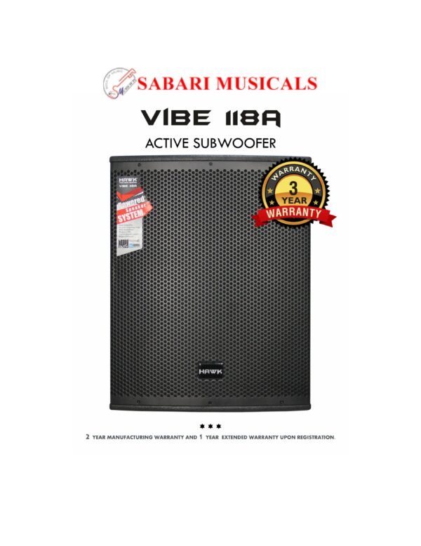 Hawk VIBE 118A 2600 Watts 18″ inches Active Subwoofer