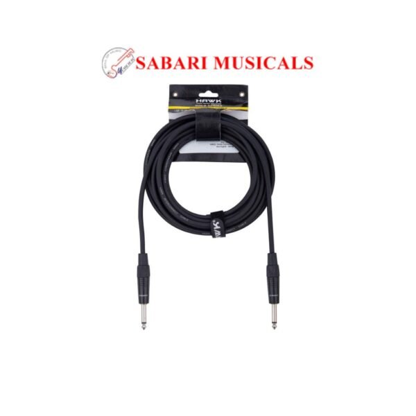 Hawk Proaudio SMPG016 Gold Series 6.35mm TS Male to 6.35mm TS Male With Cable Tie - 5 Meter (Black)