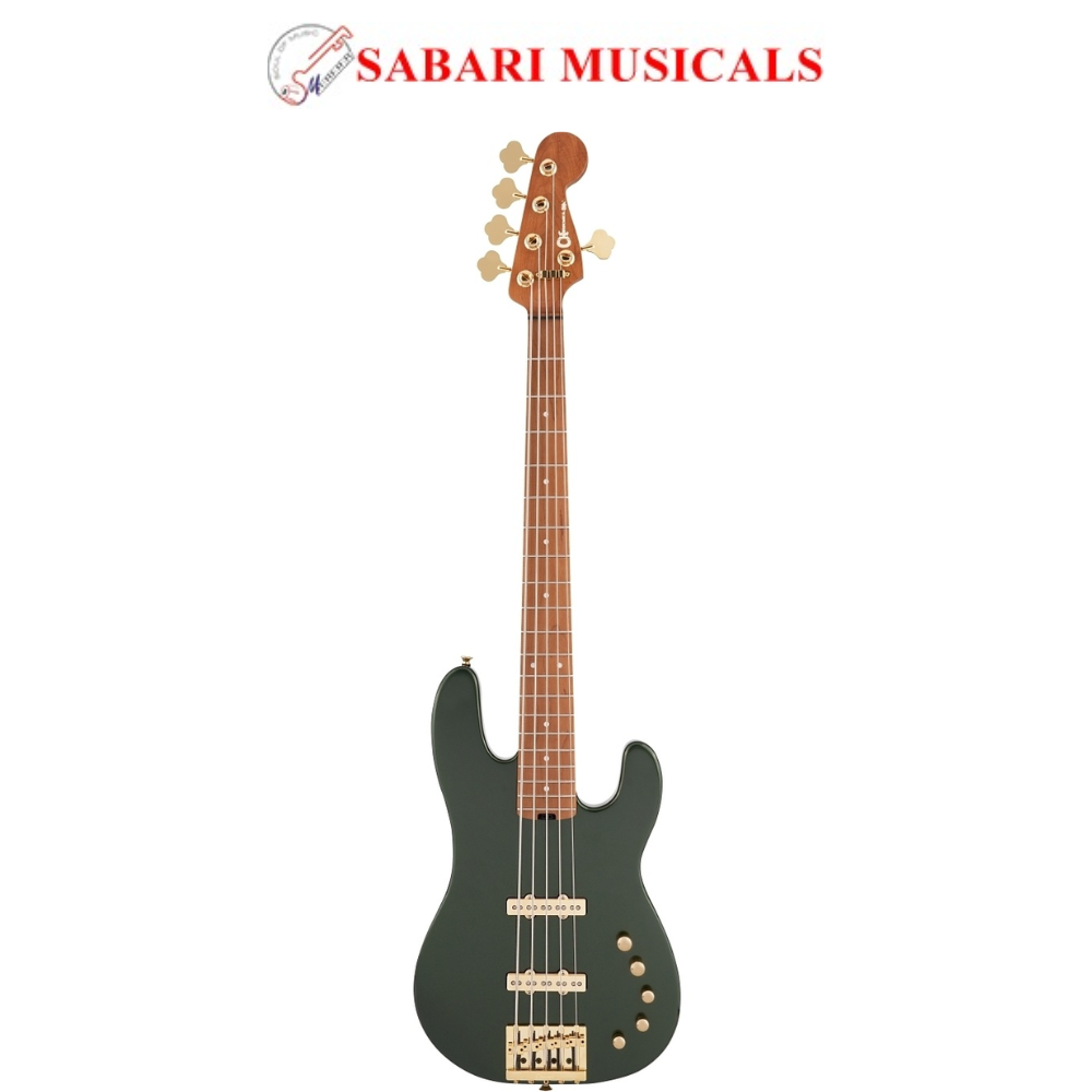 Charvel Pro-Mod San Dimas Bass JJ V, Caramelized Maple Fingerboard, Lambo Green Metallic Electric Bass Guitar 2965079518