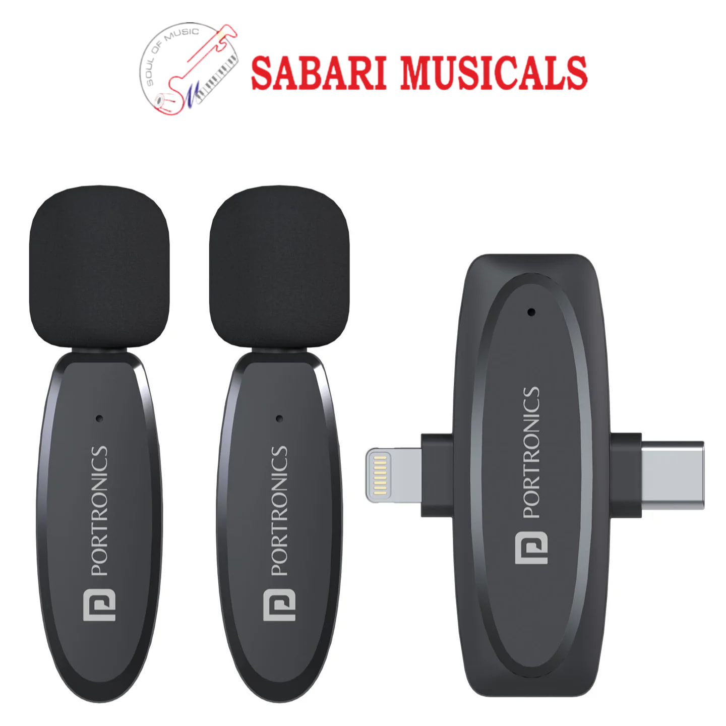 Portronics Vlogmate Wireless Microphone with Type C & 8 Pin Receiver (POR 2320)