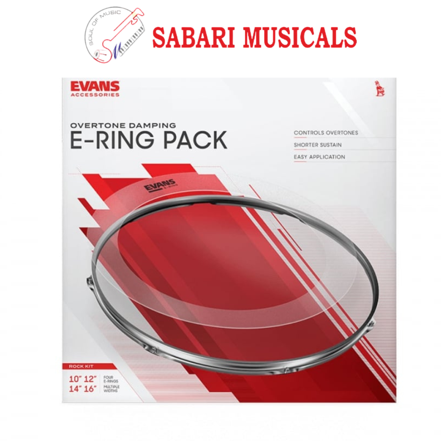 Evans ER ROCK 10-inch 12-inch 16-inch with 14-inch-Snare E-Rings Rock Pack
