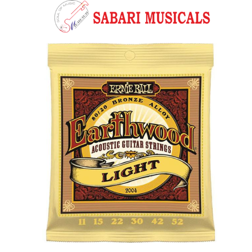Ernie Ball 2004 Earthwood Light 8020 Bronze Acoustic Guitar Strings 11-52 Gauge