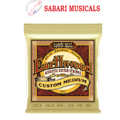 Ernie Ball Earthwood Custom Medium 80/20 Bronze Acoustic Guitar Strings, 12.5-56 Gauge (P02005) - Image 2