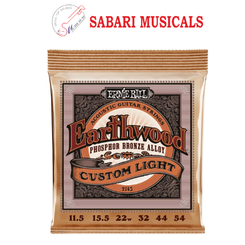 Ernie Ball 2145 Earthwood Phosphor Bronze Acoustic Guitar Strings, 11.5-54