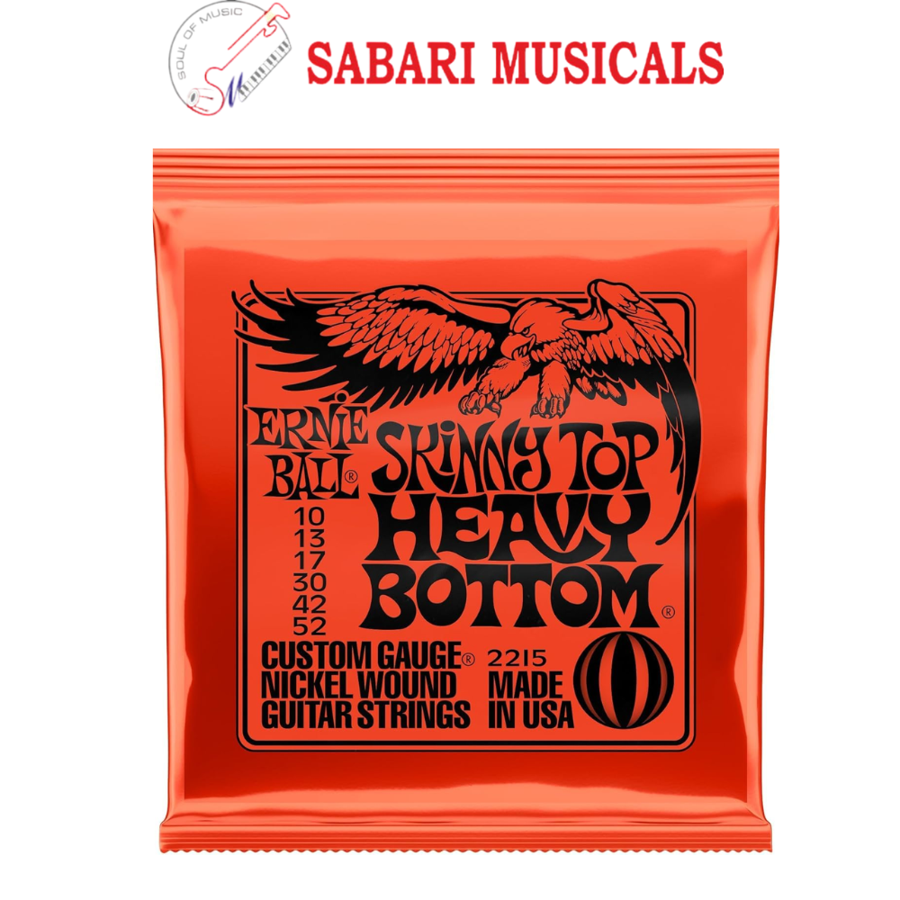 Ernie Ball P02215 Skinny Top Heavy Bottom Slinky Nickel Wound Electric Guitar Strings, 10-52 Gauge