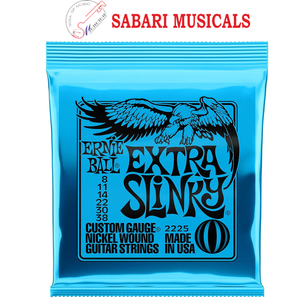 Ernie Ball P02225 Extra Slinky Nickel Wound Electric Guitar Strings, 8-38