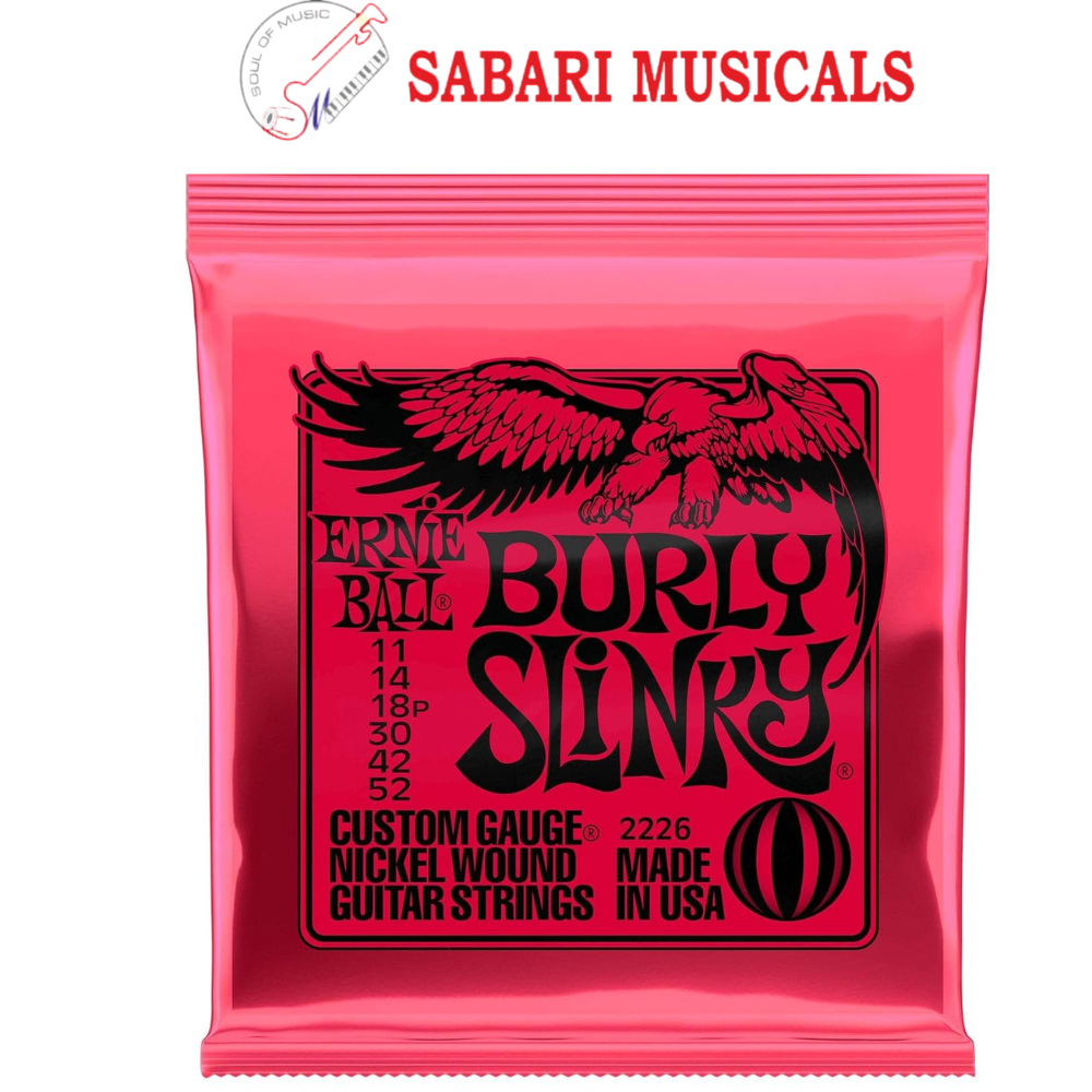 Ernie Ball P02226 Burly Slinky Nickelwound Electric Guitar Strings 11 - 52 Gauge