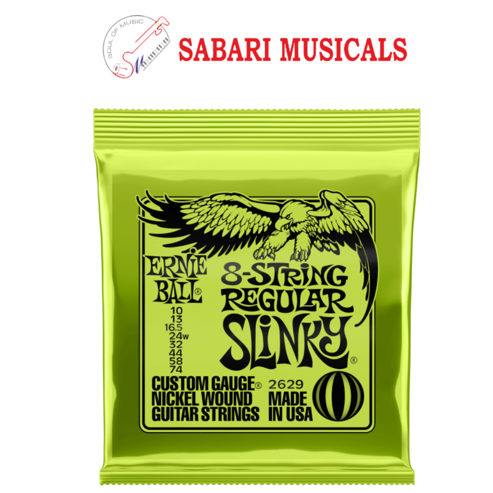 Ernie Ball Regular Slinky 8-String Nickel Wound Electric Guitar Strings - 10-74 Gauge - P02629