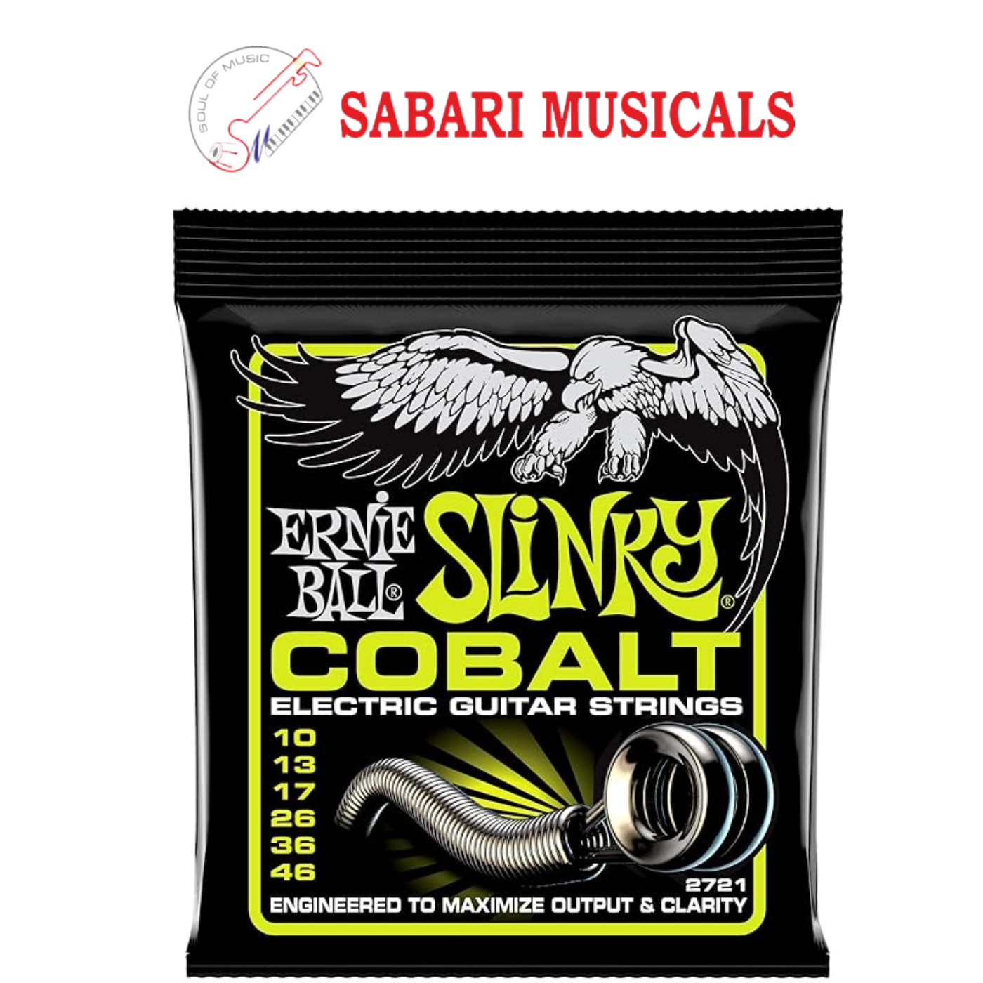 Ernie Ball P02721 Cobalt Regular Slinky Electric Guitar Strings, 010-.046 Gauge