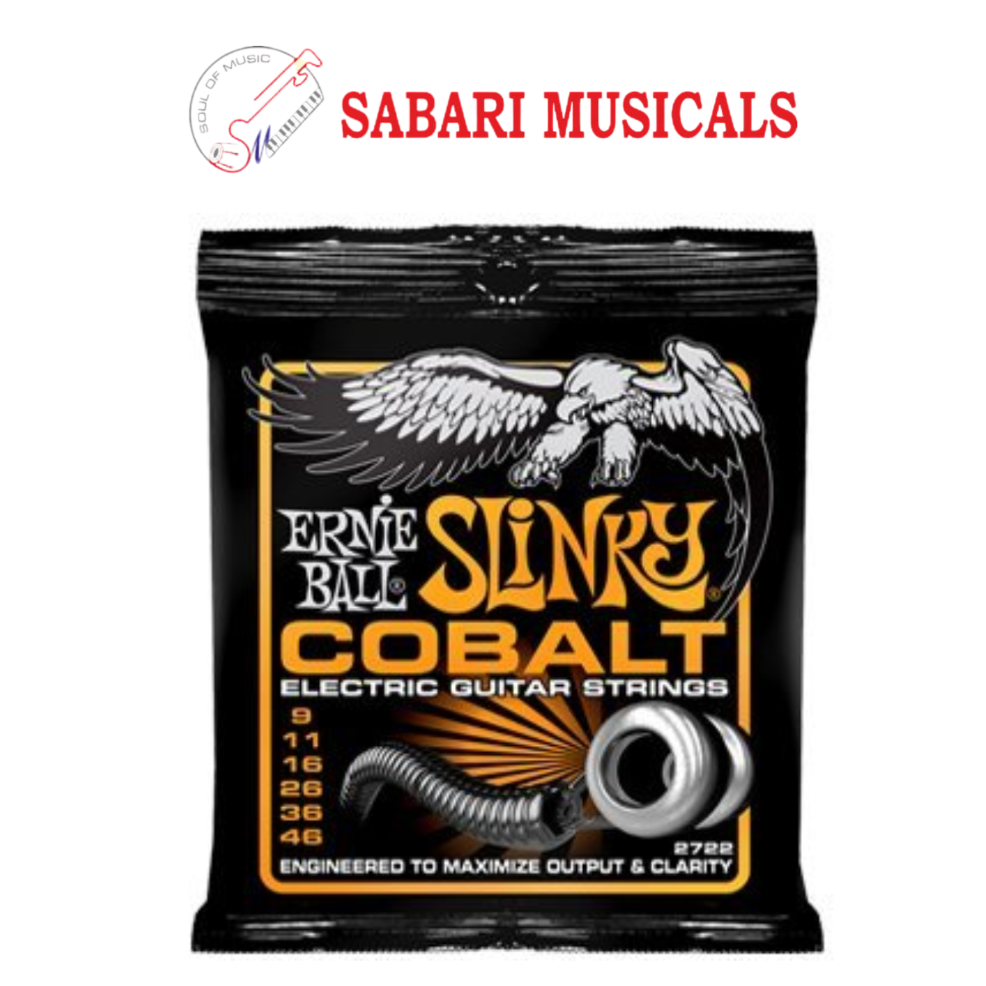 Ernie Ball P02722 Cobalt Hybrid Slinky Electric Guitar Strings, 9-46