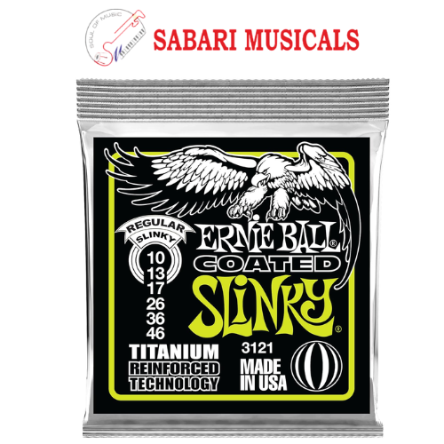 Ernie Ball P03121 Coated Titanium Slinky Electric Guitar Strings (Bronze)