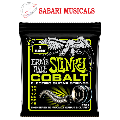 Ernie Ball P03721 Regular Slinky Cobalt Electric Guitar Strings 3 PA