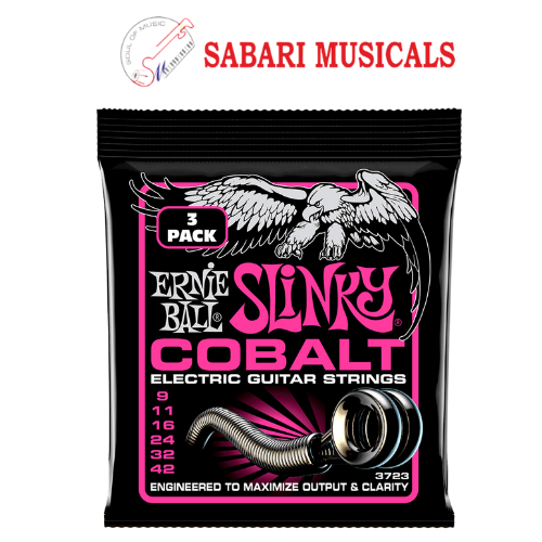 Ernie Ball Super Slinky Cobalt Electric Guitar Strings 3 Pack - 9-42 Gauge - P03723