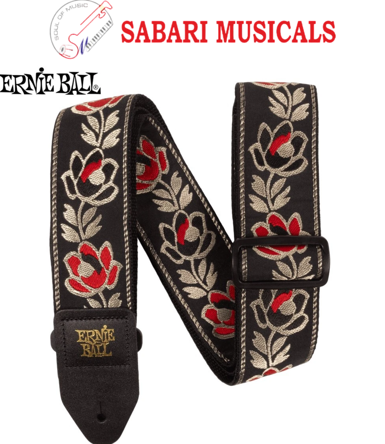 Ernie Ball P05380 Classic Jacquard Noble Rose Adjustable Guitar Strap