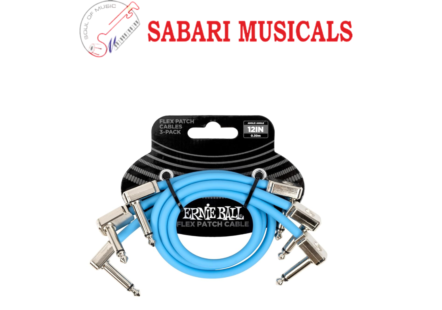 Ernieball 6461 (Flex Patch Cable Blue 30cm 3-pack - XL Audio)
