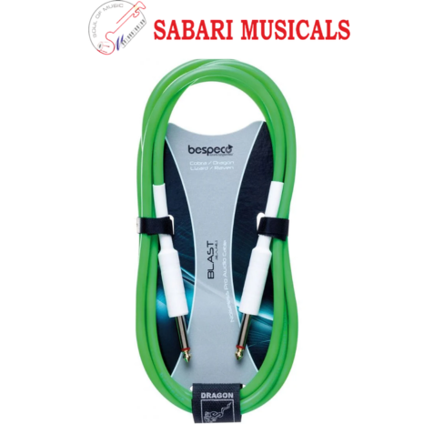 Bespeco DRAG300 3 Meter Instrument Cable - Green