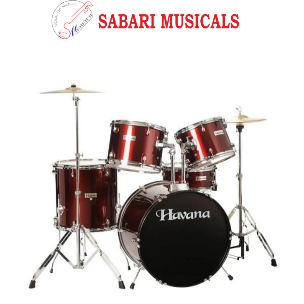 Havana HV 522 5Pcs Acoustic Drum Set - Wine Red