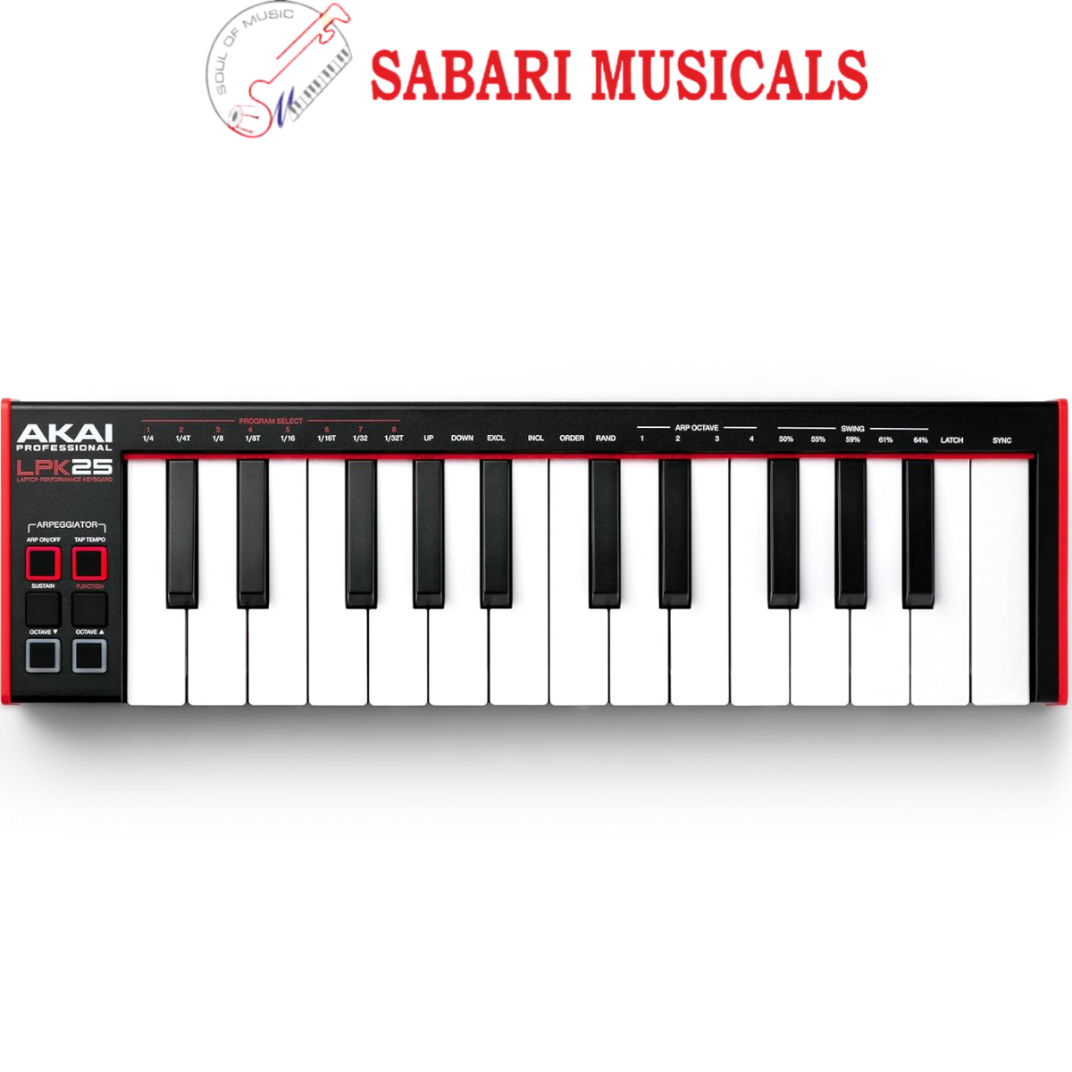 AKAI Professional LPK25 MK2 - USB MIDI Keyboard Controller with 25 Responsive Synth Keys for Mac and PC, Arpeggiator and Music Production Software