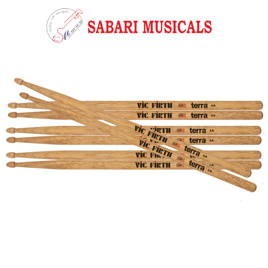 Vic Firth American Classic 5AT Terra Wood Sticks, 4 Pair Value Pack (P5AT4PK)