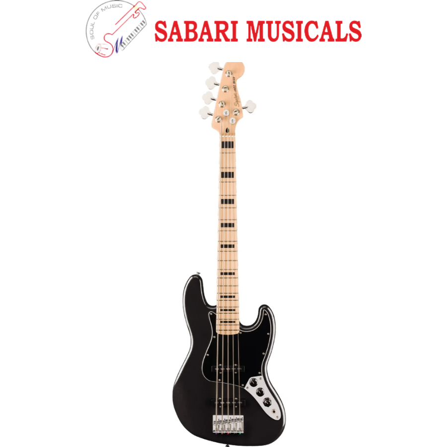 Fender Squier Affinity Active V Jazz 5 String Bass Guitar - Black Metallic 0378753565
