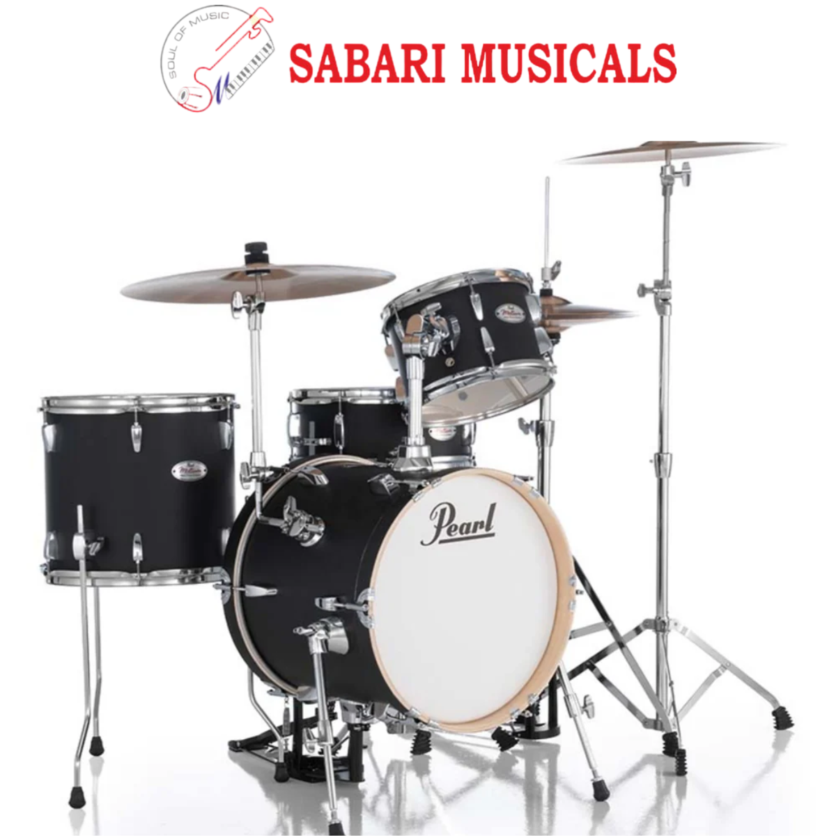 Pearl MT564/C Midtown 4 Piece Compact Acoustic Drum Kit - Matte Asphalt Black MT564C752