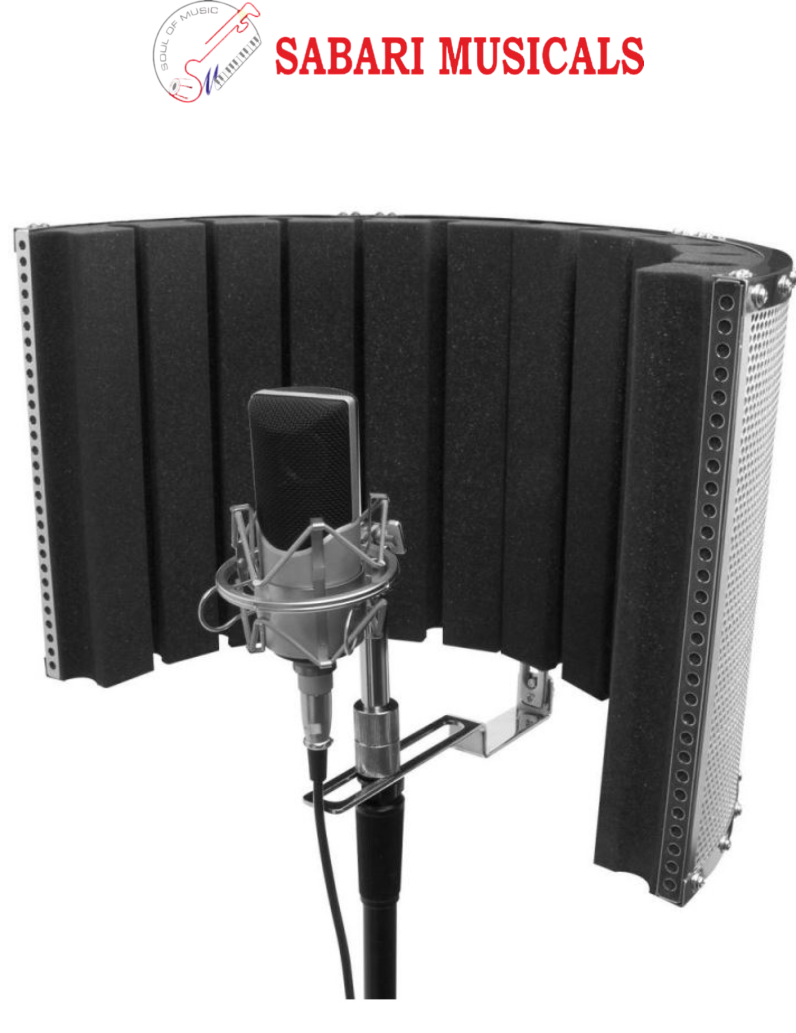 On-Stage ASMS4730 18.5" x 12" Isolation Acoustic Shield - Black & Chrome