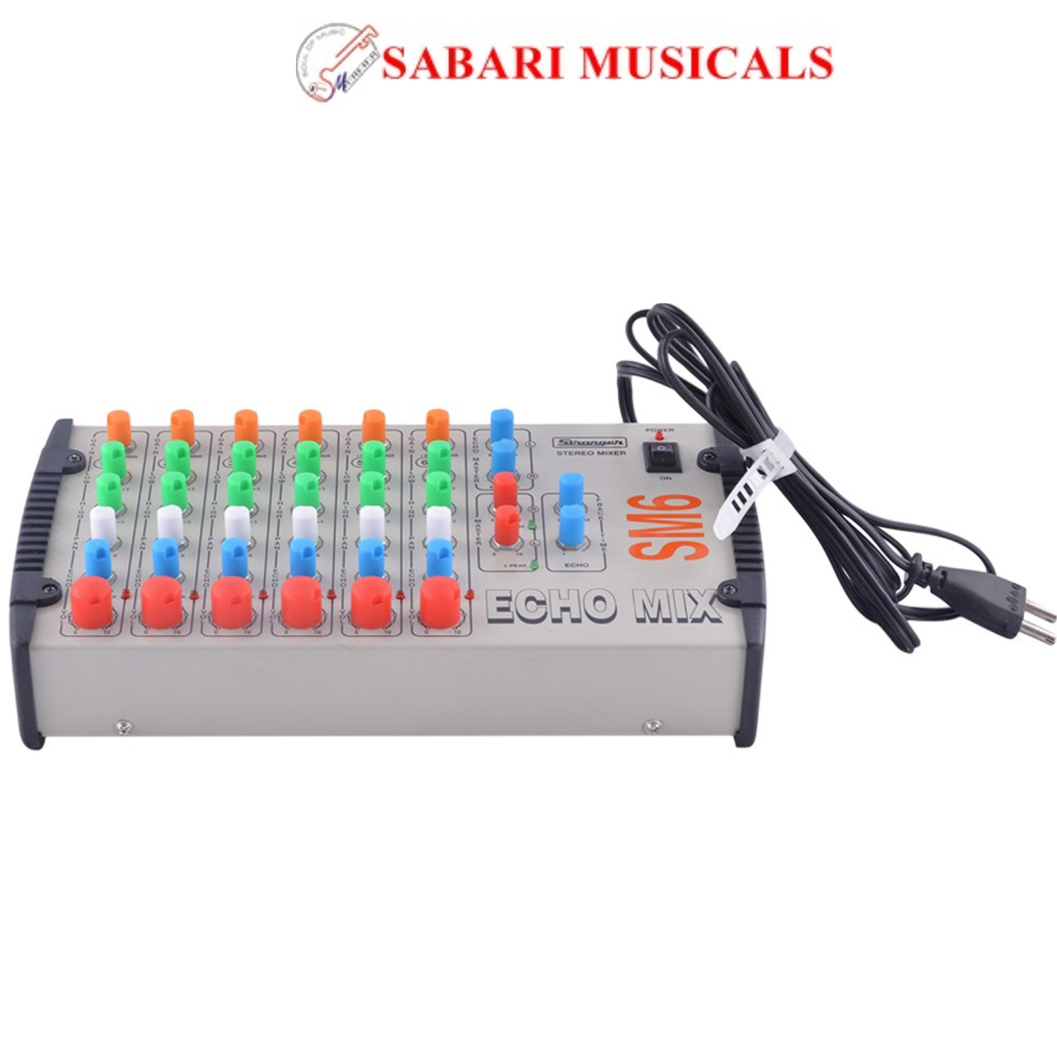 STRANGER SM6 6CHANNEL STEREO ECHO AUDIO MIXER WITH TRS/JACK INPUTS