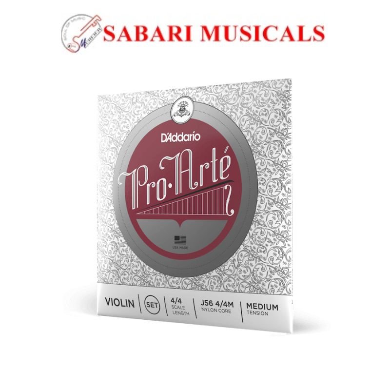 D'Addario J56 4/4M Pro-Arte Nylon violin Strings, Medium