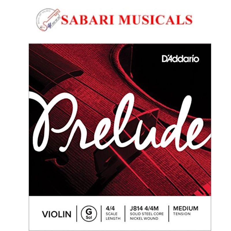 D'Addario, Violin Strings, Prelude, Medium -G String J814 4/4M