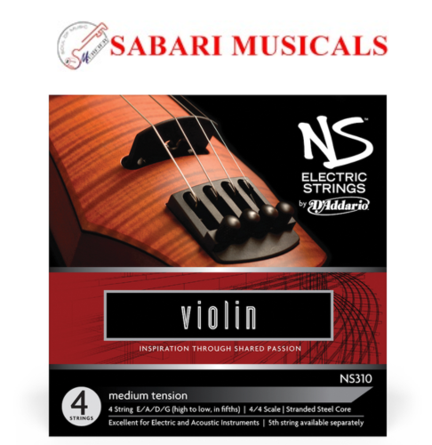 D'Addario NS310 NS Electric Violin Strings, Ball End, Full Set